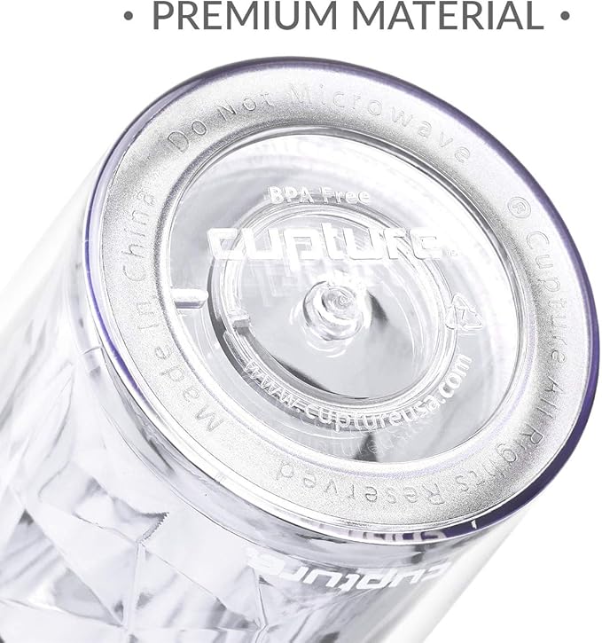 Cupture Crystal Click & Seal Shake Tumbler Cup for Hot or Cold Drinks - 22 oz (Clear Diamond)