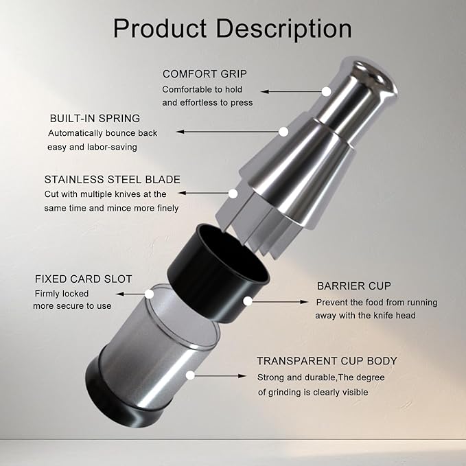 Manual Pressed Chopper,Compact Mini Dicer Food Chopper,Multifunctional Manual Garlic Press,Stainless Steel Hand Food Chopper for Mincing Garlic Press Stainless Steel(1 PCS)