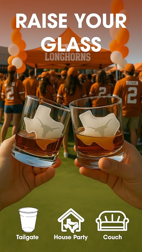 TEAM ICE - Texas Silicone Ice Cube Tray - Large Silicone Ice Cube Mold for Whiskey & Cocktails, Durable Ice Tray for Game Day Drinks, College Logo Ice Mold for Fans & Tailgate Parties