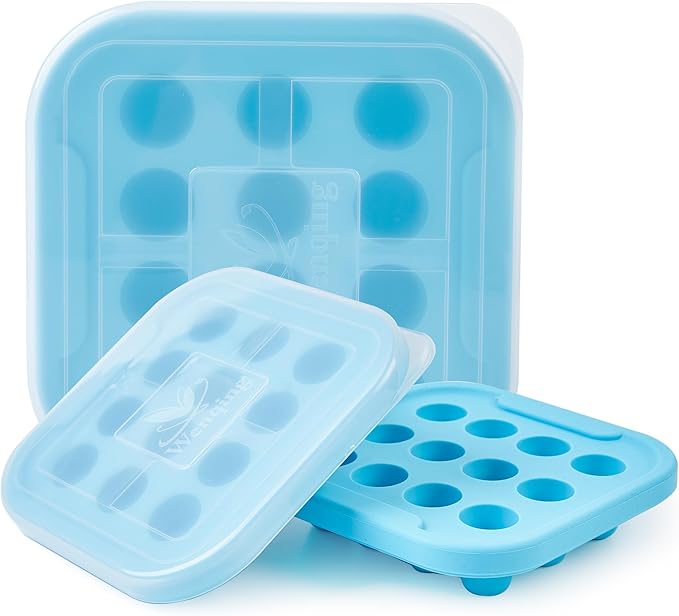 Clear Ice Cube Maker for Whiskey & Cocktails, Non-BPA Premium Silicone Ice Cube Molds, Easy-Release Sphere Ice Maker (2 PACK Blue)
