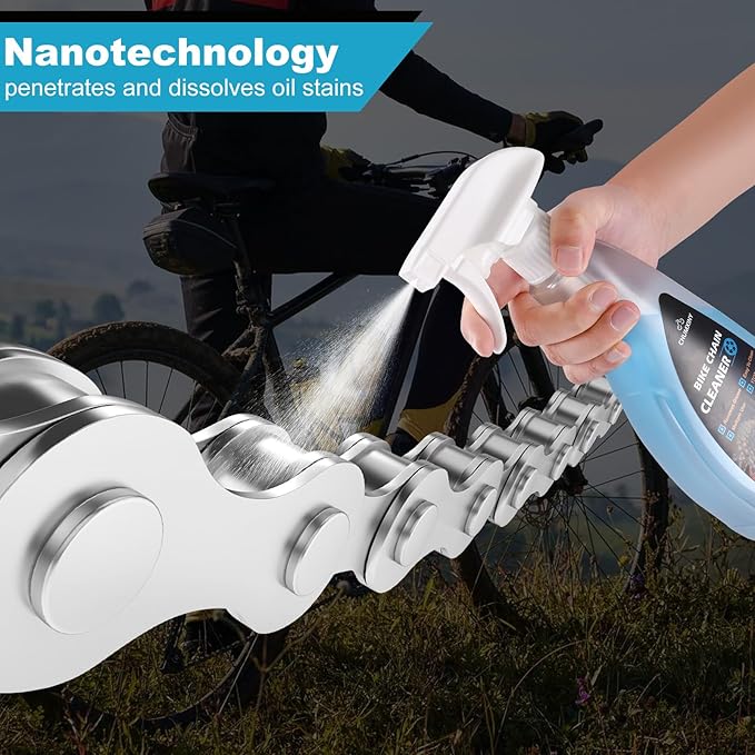 Bike Chain Degreaser, 17 fl oz Bike Degreaser Spray Non-foaming Design for MTB/Gravel/Road/Mountain Bikes