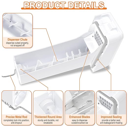 Upgraded DA97-14474A DA97-14474C Ice Bucket Compatible with Samsung Ice Bucket Replacement Samsung Ice Maker Tray Parts RF28HMEDBSR RF263BEAESR RF265BEAESR RF26J7500SR Refrigerator Ice Container Bin