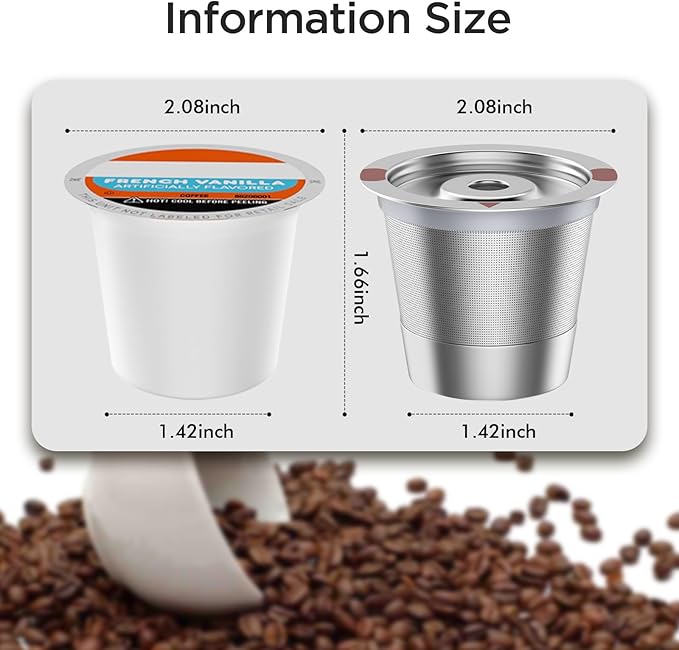 Noalto Reusable K Cups for Keurig,Stainless Steel Refillable Coffee Pods - Metal K Cup Reusable Coffee Filter for K-Classic K-Elite K-Express K-Mini Keurig 1.0 & 2.0, BPA Free (2 pack)