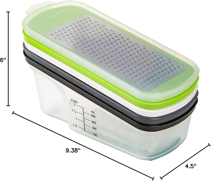 PrepWorks Grate, Slice & Store Set, One Size, Multi-Color – Versatile Food Prep Set with Storage Containers
