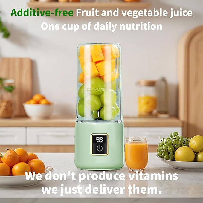 Portable Blender, Mini Blender，small blender for smoothies, 12 Blades Perfect for Blending, Small, Convenient, Multifunctional, with Digital Touch Screen, Suitable for Family Travel