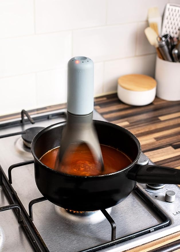 Uutensil Stirr Plus - The Unique Automatic Pan Stirrer with Timer - Rechargeable USB Stand - Grey