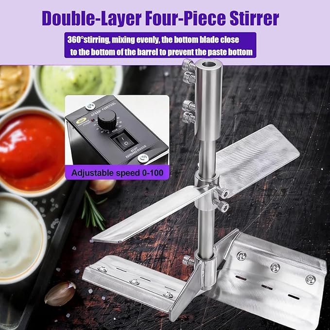 Electric Stirrer,Automatic Pot Stirrer Mixer,Automatic Mixer Machine,with 4-Blade Scraper for Soup,Chili, Sauce, Beverage,Jam and Porridge 85L