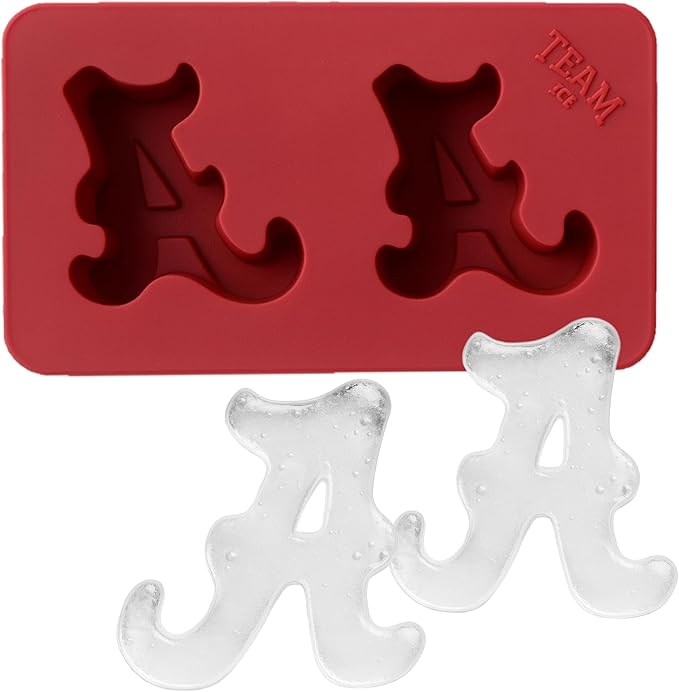TEAM ICE - Alabama Silicone Ice Cube Tray - Large Silicone Ice Cube Mold for Whiskey & Cocktails, Durable Ice Tray for Game Day Drinks, College Logo Ice Mold for Fans & Tailgate Parties