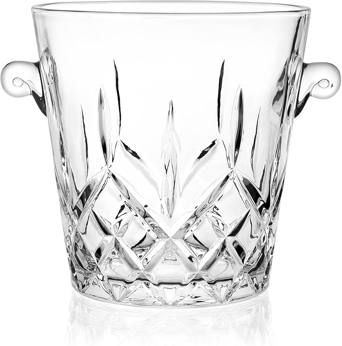 Ice Buckets for Parties, Clear Glass 2 Liter Tub for Drinks and Parties, Food Grade, Perfect for Wine, Champagne or Beer Bottles