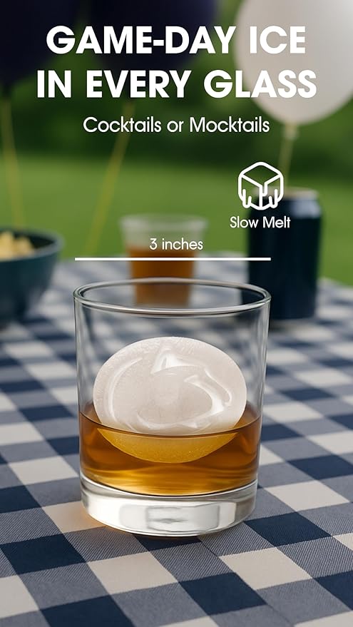 TEAM ICE - Penn State Silicone Ice Cube Tray - Large Silicone Ice Cube Mold for Whiskey & Cocktails, Durable Ice Tray for Game Day Drinks, College Logo Ice Mold for Fans & Tailgate Parties
