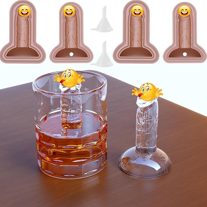 Ice Cube Mold Tray Novelty - Silicone Ices Cubes Trays 2 Pack with Lid BPA Free Ice Maker for Cocktail Whiskey Beer Coffee Homemade Keep Drinks Chilled