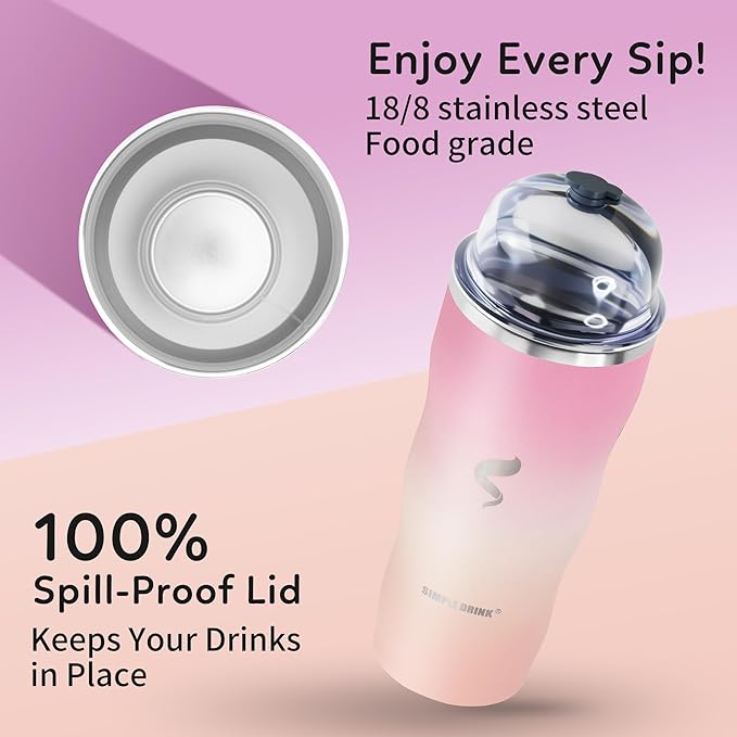 20Oz Insulated Tumbler With Straw And Lid,Stainless Steel Coffee Cup, Double Wall Vacuum Travel Mug,Spill proof Iced Coffee Tumbler, Mom tumbler, Pink Mesa Sunset