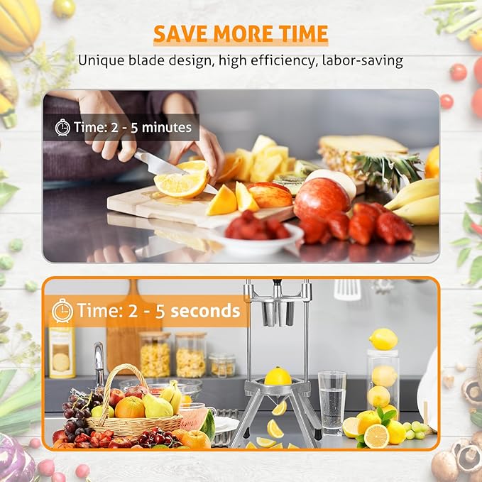 WICHEMI 8 Section Blade for Commercial Easy Wedger Lemon Cutter Blade Stainless Steel Fruit Lime Slicer Vegetable Chopper Dicer 8 Wedger Blade