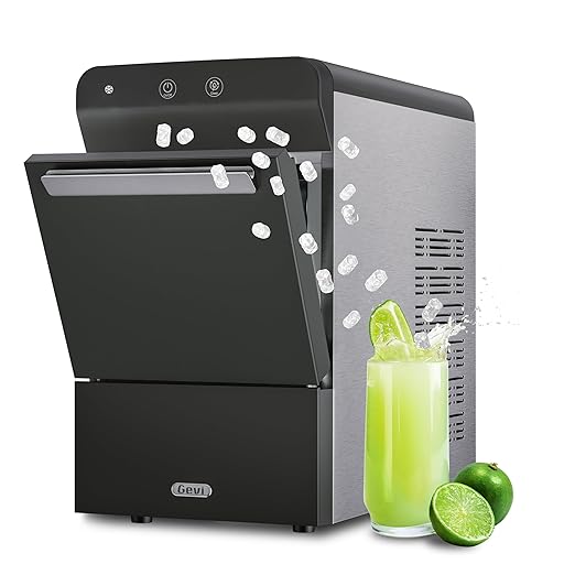 Gevi V2.0 Nugget Ice Maker, 38lbs/24H Countertop Pellet Ice Machine with Self-Cleaning, Energy-Efficient, Chewable Pebble Ice Maker for Home Kitchen, Office, Great Gift