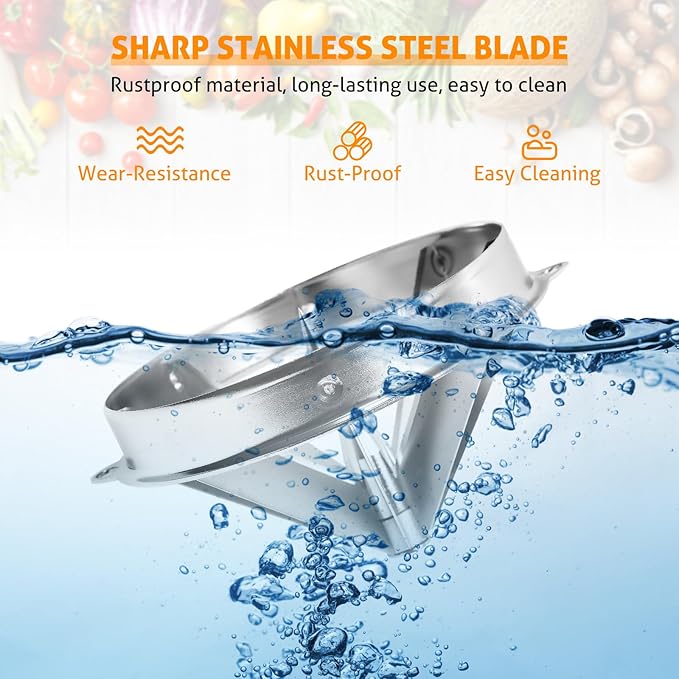 WICHEMI 8 Section Blade for Commercial Easy Wedger Lemon Cutter Blade Stainless Steel Fruit Lime Slicer Vegetable Chopper Dicer 8 Wedger Blade
