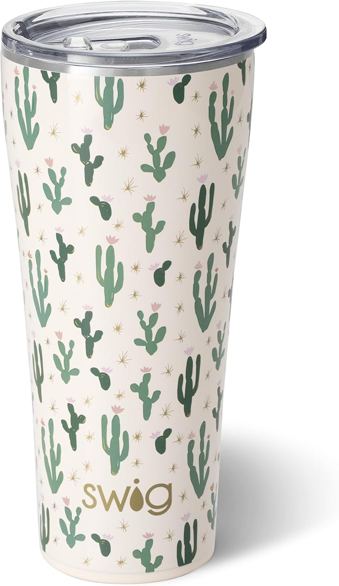 Swig Life 32oz Insulated Tumbler, Travel Coffee Tumbler with Lid, Cup Holder Friendly Travel Coffee Mug, Stainless Steel with Lid (Desert Child)