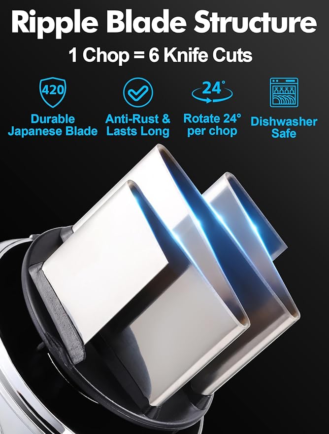 Food Chopper, Hand Chopper Dicer Easy to Clean, Manual Slap Vegetable Chopper Onion Cutter, Garlic Chopper Mincer for Onion, Nut, Tomato, Pepper, Celery, etc