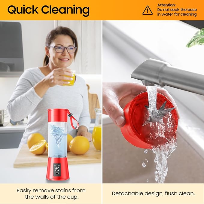 2026 Newly Upgraded Portable Smoothie Blender - Cordless Personal Blender Type-C Rechargeable, 13Oz Juice Cup BAP Free, 20,000Rpm Speed Powerful Blending, Freshly Squeezed in Sports/Office