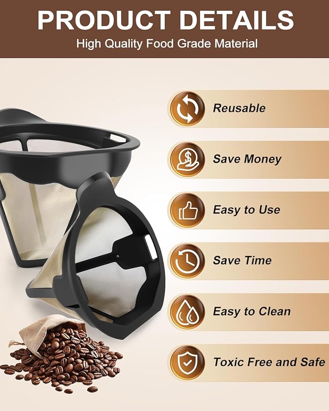 KEEPOW CM300 Coffee Filter Basket for Ninja, Reusable Permanent Coffee Pot Replacement for Ninja Coffee Maker CM300, CM305, CM371, CM400, CM360