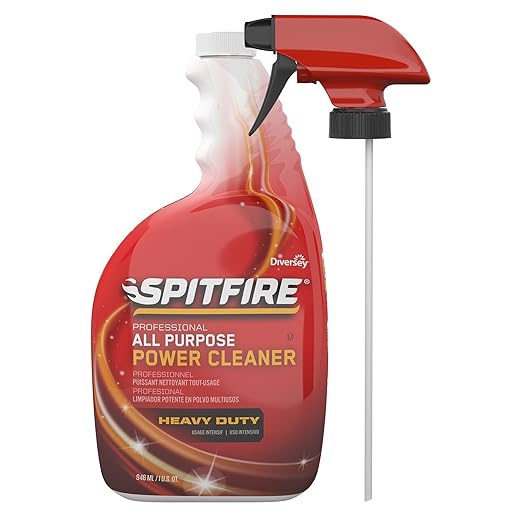 Spitfire CBD540038 Professional All Purpose Power Cleaner, Heavy Duty Degreaser Removes Resin, Paint, Oil, Ink, Gum, Pine Scent, Ready-to-Use Capped Spray, 32-Ounce (Pack of 4)