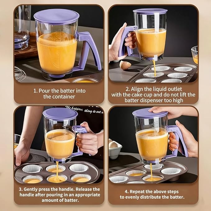 Pancake Batter Dispenser,30Oz Pancake & Waffle Mix Pourer with Squeezes Handle,Pancakes Dispenser Bottle for Pancakes, Cupcake, Waffle, Muffin Mix, Cake & Crepe Batter