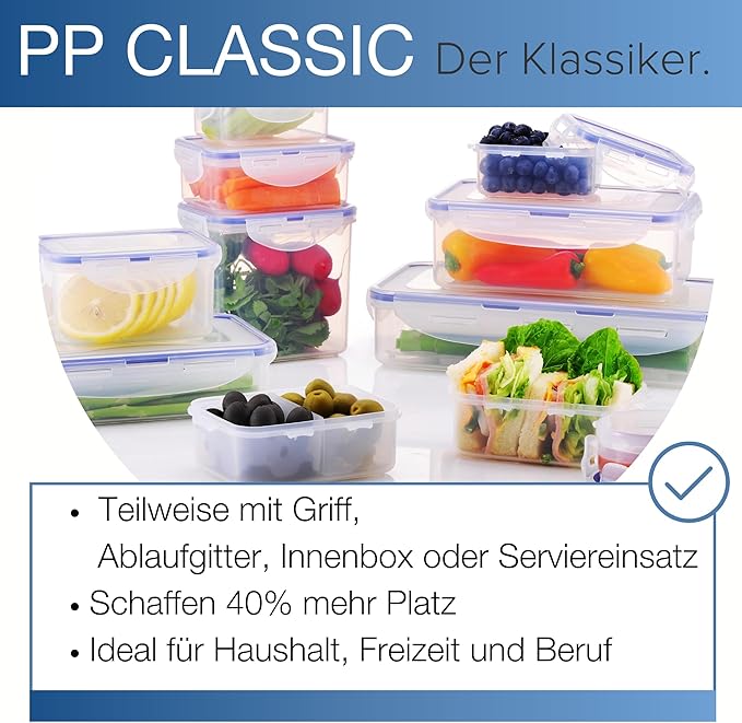 Lock & Lock HPL836 Easy Essentials Storage Food Storage Container / Food Storage Bin - 186 Ounce, Clear