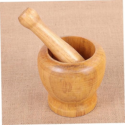 Wooden Garlic Pounder and Presser Kitchen Gadget for Home Use 4 Inch Wood Garlic Crusher and Mincer with Smooth Surface for Crushing Ginger and Spices