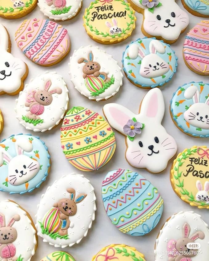 Easter Cookie Cutters, 4pcs Holiday Themed Cutter Carrot Egg Bunny Rabbite Cookie Cutter, Stainless Steel Biscuit Cutters