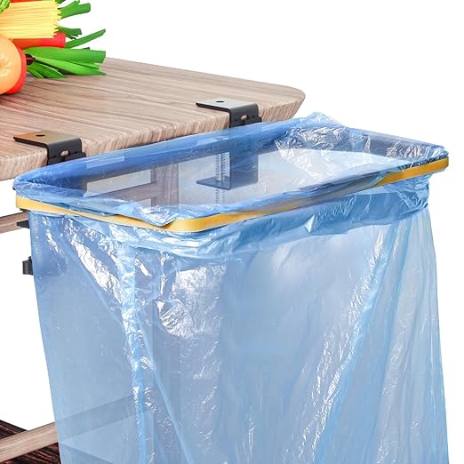 mumisuto Trash Bag Holder, Over The Cabinet Trash Bag Holder for Kitchen, Stainless Steel Under Sink Bag Holder, Garbage Bag Holder for Kitchen, Cabinet, Camping, Picnics (Without Garbage Bag)