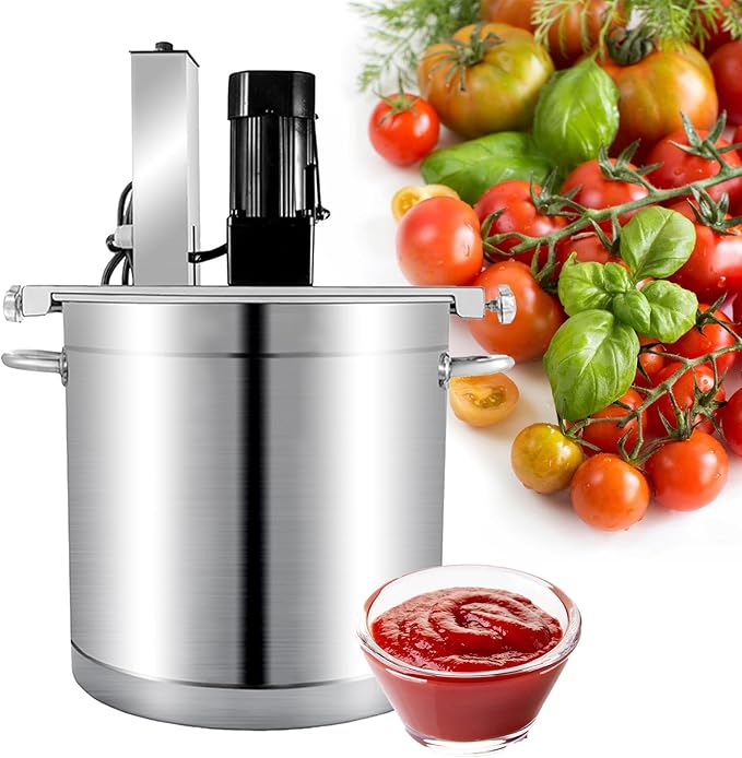 Electric Food Mixer, Automatic Pot Stirrer With 4-Blade Scraper, Commercial Heat Mixing Machine - Stainless Steel, For Jam/Sauce/Soup | For Cooking & Seasoning, Multi-Stove Compatibility 60L
