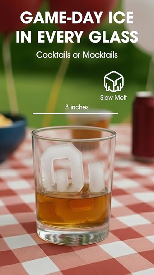 TEAM ICE - Oklahoma Silicone Ice Cube Tray - Large Silicone Ice Cube Mold for Whiskey & Cocktails, Durable Ice Tray for Game Day Drinks, College Logo Ice Mold for Fans & Tailgate Parties