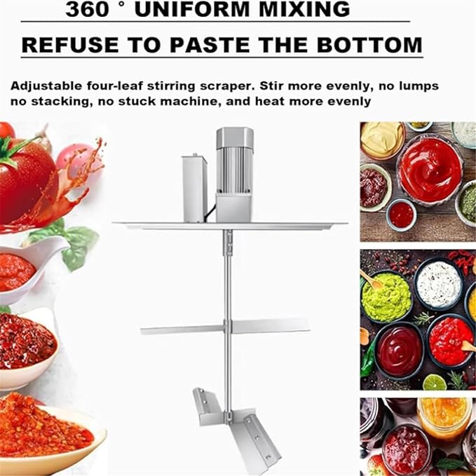 Electric Jam Mixer, 20l,25l,40lautomatic Pot Stirrer Mixer, Stainless Steel Automatic Mixer Machine With 4-Blade Mixing Scraper, For Soup Chili Sauce Beverage Jam Porridge,25L