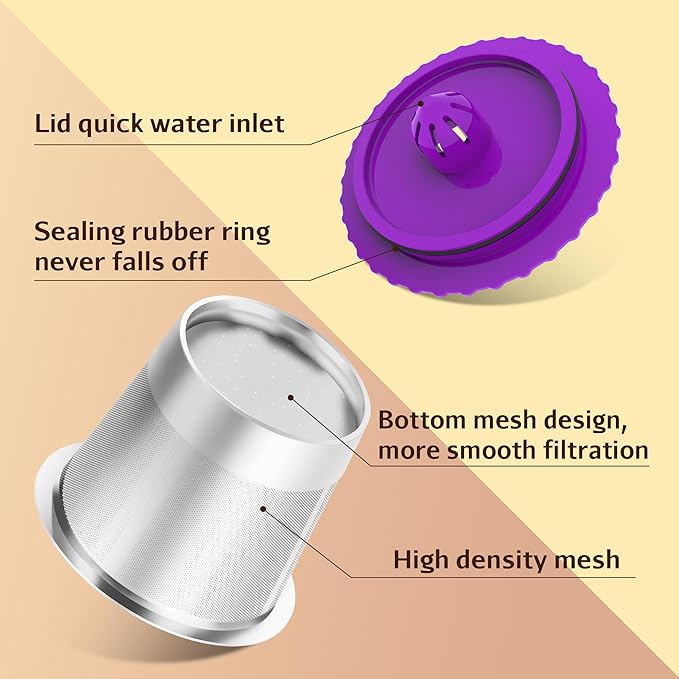 Haetyly Reusable K Cups, Stianless Steel Coffee Pods with 20 Count paper Filters Compatible with Keurig 2.0 and 1.0 Coffee Makers
