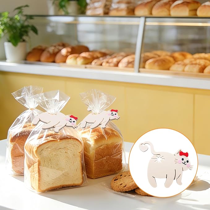 2 PCS Cat Bread Clip, Funny 3D Printed Bag Holder, Novelty Kitchen Gadget for Cat Lovers, Cat Shaped Bread Bag Clip, 4.7 * 5.4in Cat Bag Clips for Cat Lovers