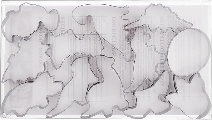 Dinosaur Cookie Cutters Set - Mini Small Sizes, 12pcs Biscuit Molds for Kids, Kitchen Tools for Cookie, Fruit, Fondant, Cake Decorations, Kid's Dinosaur Shapes