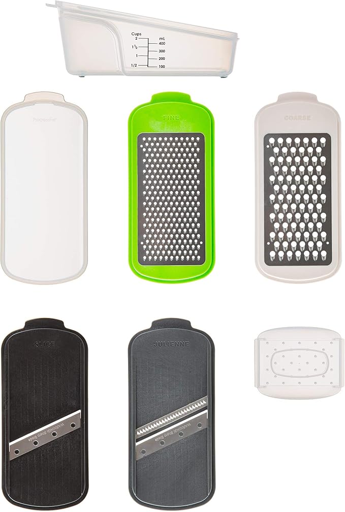 PrepWorks Grate, Slice & Store Set, One Size, Multi-Color – Versatile Food Prep Set with Storage Containers