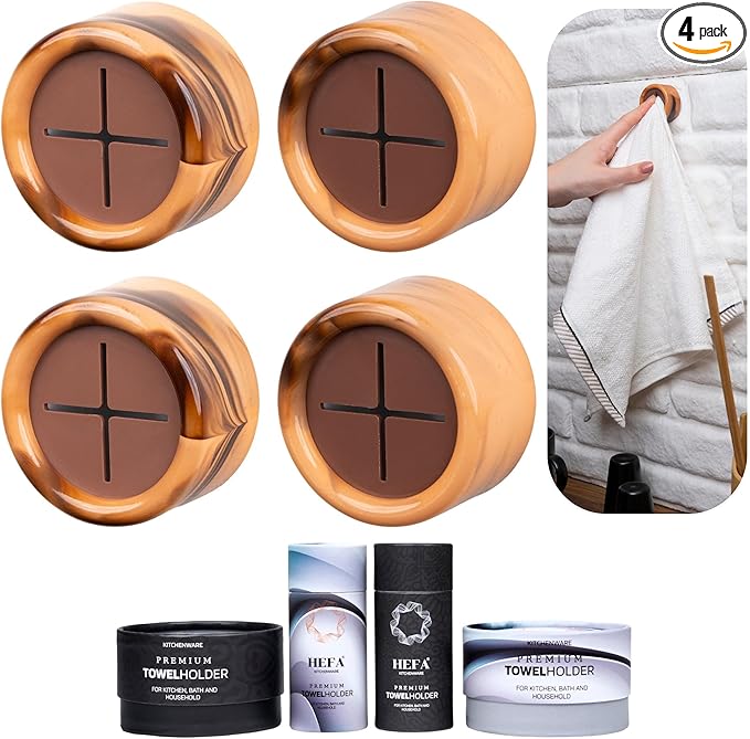 HEFA Towel Holder, Towel Hooks, Dish Towel Holder, Kitchen Organization, Bathroom Accesories, Kitchen Towel Hook, Kitchen Towel Holder, Christmas Gift, Kitchen Gadgets 4 Pack
