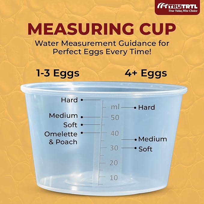 truTRTL Electric Egg Cooker | Boils upto 7 eggs | Poacher | Omelet maker | Vegetable steamer, dumpling & More | Royal Black