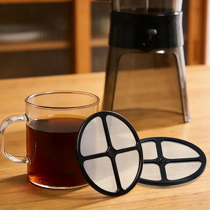 2 PCS Reusable Coffee Filters Compatible with OXO Cold Brew Coffee Maker & Good Grips 32 Ounce Cold Brew Coffee Maker, Coffee Fine Mesh Strainer for OXO Coffee Maker