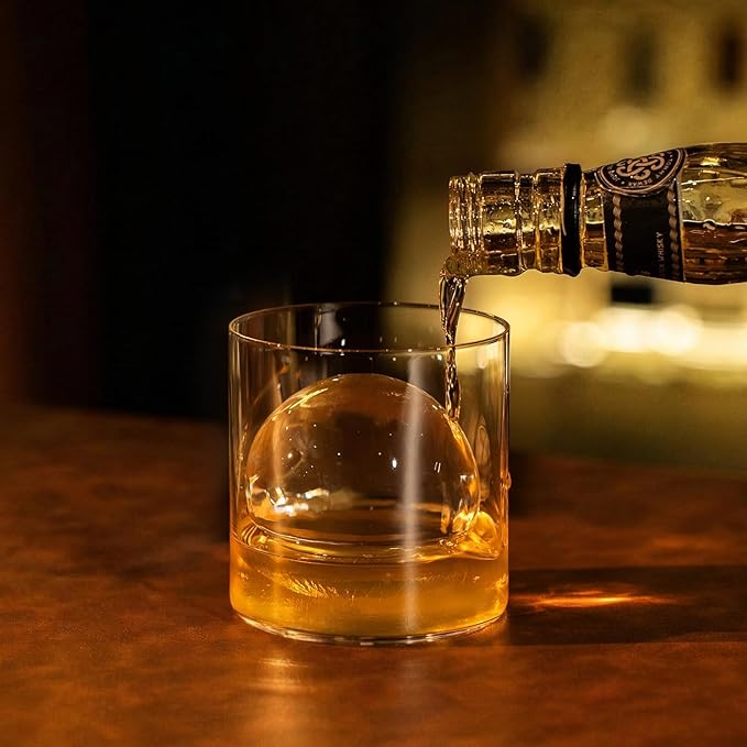 GLAZER mini, Clear Sphere Ice Mold, Ball Ice Cube Maker for Whiskey