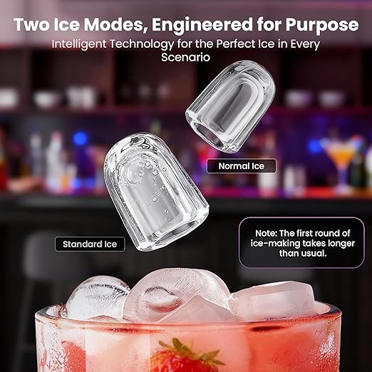 Countertop Ice Maker, 9 Ice Cubes in 10 Minutes, Self-Cleaning Portable Ice Machine with Scoop and Basket, 28lbs/24H, Ultra Quiet Stainless Steel for Home Kitchen Bar Party