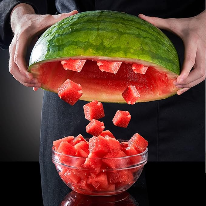 Watermelon Cutter Slicer Cut Watermelon Into Cubes Knife Melon Baller for Kitchen Gadgets Useful Cool Tool