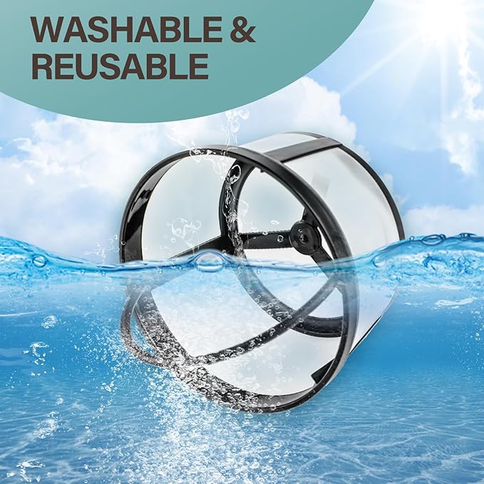 Prasacco Reusable Coffee Filters 4-8 Cup, Coffee Filter Basket Universal Coffees Filter Replacement Safety Nylon Mesh Reusable Filters for Coffees Makers and Brewers