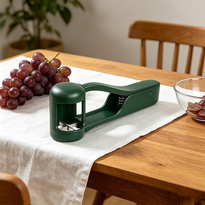 Grape and Cherry Tomato Cutter, Fruit Slicer Handheld, One Second Fruit Slicer for Cherry Tomatoes, Ideal for Grapes, Cherry Tomatoes, Strawberries, Blueberries, And Small Fruits (G)