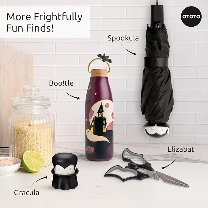 OTOTO Spooky Bootle - Halloween, Halloween Tumbler, Accessories, Insulated Water Bottle, Stainless Steel, Cute Water Bottle, Leak Proof Water Bottles, Spooky, Witchy, Goth Gifts, 18oz.