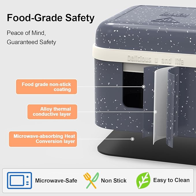 Magic Cooking Box Microwave Cookware,7-in-1 Microwave Cooker Fast Cooking Reheating Steamer for Rice Eggs Meat Ramen Vegetables Soup, Aluminum Alloy Dishwasher Safe