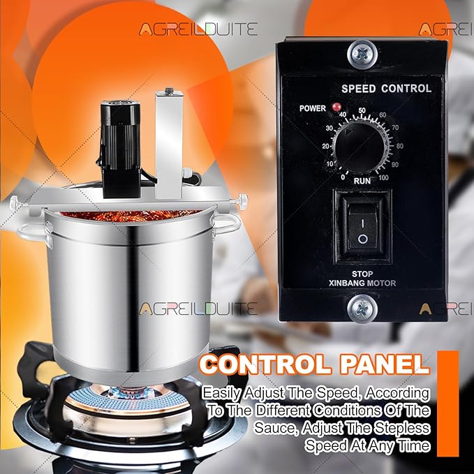 Automatic Pot Mixer-Pro, Electric Stirrer Machine, Automatic Pot Stirrer Mixer, Multi-Heating Compatibility - Adjustable Speed/Liftable Scraper, For All Jam/Sauce That Requires Long Mixing 60L