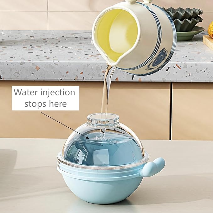 4pcs Ice Cube Mold Ball Boxes with Lid, 2.36in Diameter Large Sphere Ice Maker for Whiskey Cocktail or Sparkling Water, TEB & PET Materials