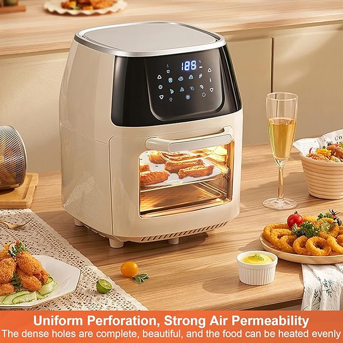 Numola 100 Pcs Air Fryer Liners Disposable Parchment Paper, 8 Inch Perforated Airfryer Sheets for Baking, Square Non-Stick Steamer Liner for Oven, Microwave, Steaming Basket