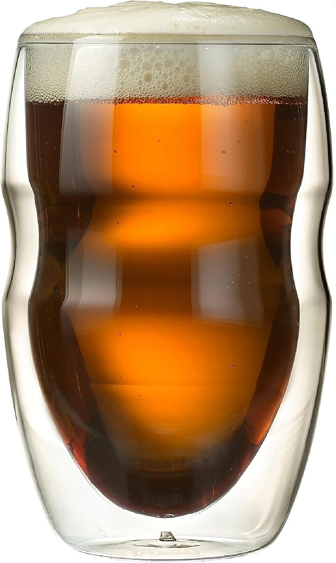 Ozeri Serafino Double Wall Insulated Beverage and Coffee Glasses, 12-Ounce, Set of 2